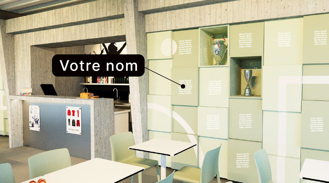 Buvette « Mobilier » - Nom inscrit à l’intérieur de la buvette