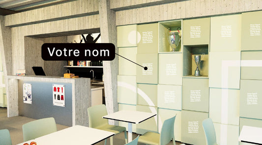 Buvette « Infra » - Nom inscrit à l’intérieur de la buvette